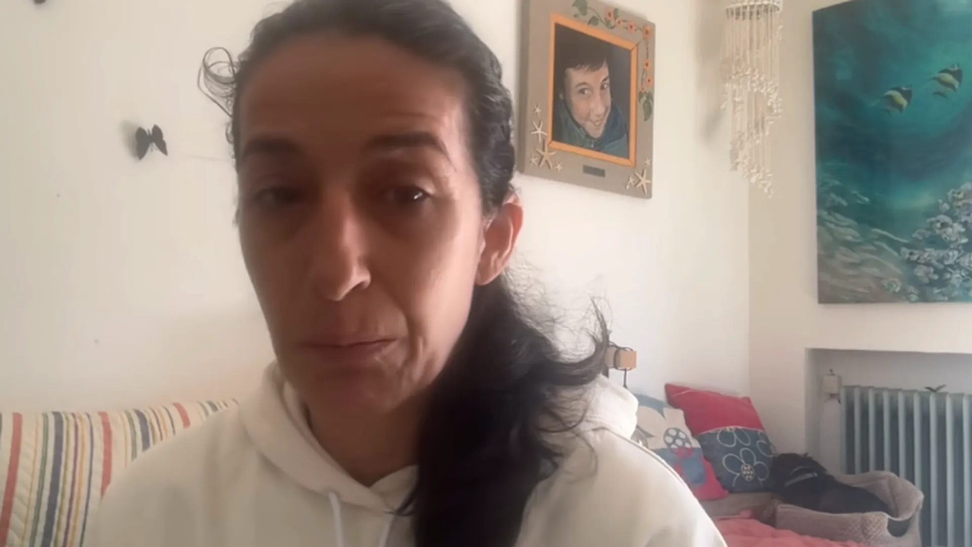 Patricia Ramírez durante su mensaje en redes
